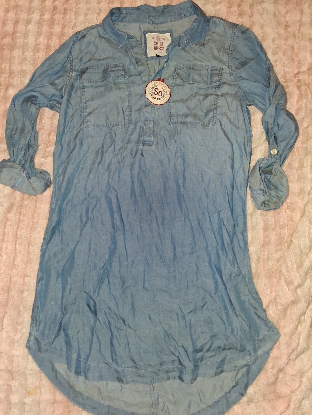 SO Light Blue Shirt Dress